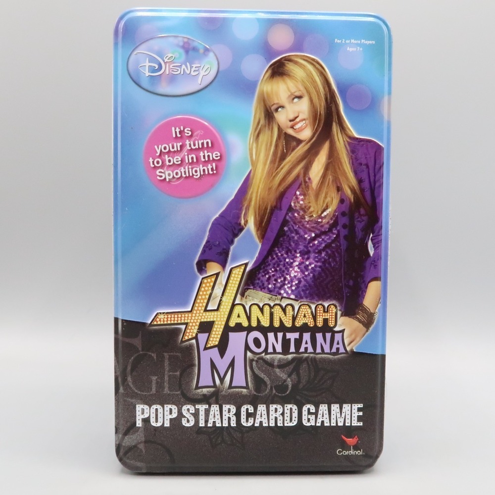 Disney HANNAH MONTANA Pop Star Card Game New In Metal‎ Container 90s